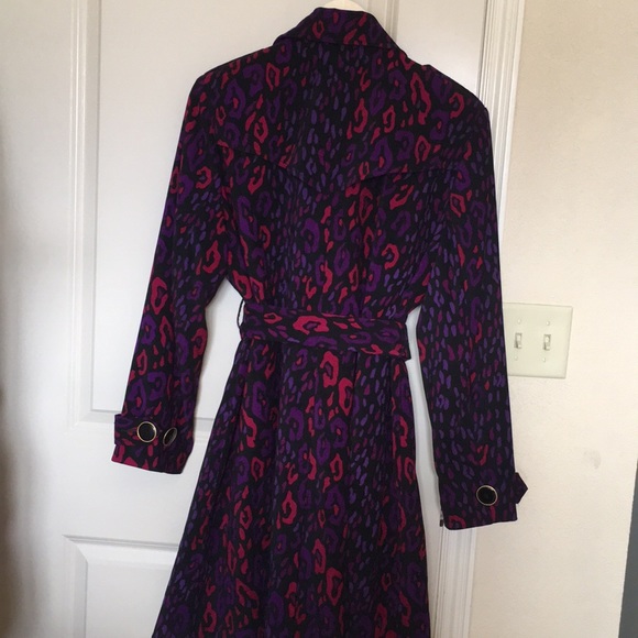Bob Mackie Leopard Print Trench Coat SZ M - Picture 4 of 8